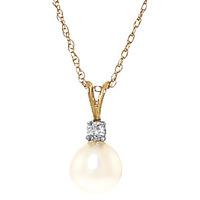 Pearl and Diamond Pendant Necklace 2.0ct in 9ct Gold