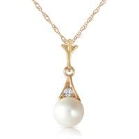 Pearl and Diamond Pendant Necklace 2.0ct in 9ct Gold