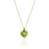 Peridot Heart Pendant Necklace 1.15ct in 9ct Gold