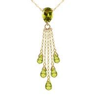 Peridot Comet Tail Pendant Necklace 7.5ctw in 9ct Gold