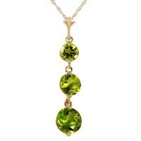 Peridot Trinity Pendant Necklace 3.6ctw in 9ct Gold