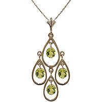 Peridot Quadruplo Milan Pendant Necklace 1.2ctw in 9ct Gold