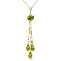 Peridot Comet Tail Heart Pendant Necklace 4.75ctw in 9ct Gold