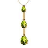 Peridot Trinity Pendant Necklace 1.71ctw in 9ct Gold