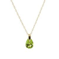 Pear Cut Peridot Pendant Necklace 0.68ct in 9ct Gold