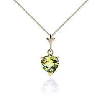 Peridot Heart Pendant Necklace 1.15ct in 9ct Gold