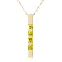 Peridot Bar Pendant Necklace 0.35ctw in 9ct Gold