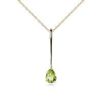 Pear Cut Peridot Pendant Necklace 0.65ct in 9ct Gold