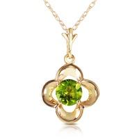 Peridot Corona Pendant Necklace 0.55ct in 9ct Gold