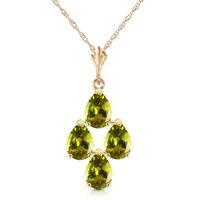 Pear Cut Peridot Pendant Necklace 2.25ctw in 9ct Gold