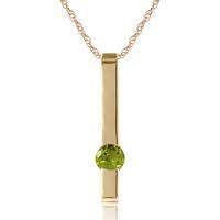 Peridot Bar Drop Pendant Necklace 0.25ct in 9ct Gold