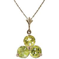 Peridot Trinity Pendant Necklace 0.75ctw in 9ct Gold