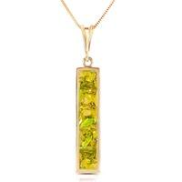 peridot channel set pendant necklace 225ctw in 9ct gold