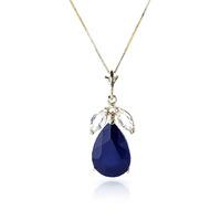 Pear Cut Sapphire Pendant Necklace 4.65ct in 9ct Gold