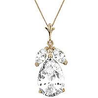 pear cut white topaz pendant necklace 65ctw in 9ct gold