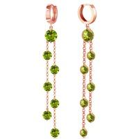 Peridot Roman Drop Earrings 9.02ctw in 9ct Rose Gold