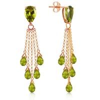 Peridot Comet Tail Drop Earrings 15.5ctw in 9ct Rose Gold