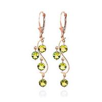 peridot dream catcher drop earrings 495ctw in 9ct rose gold