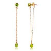 peridot monte carlo drop earrings 315ctw in 9ct rose gold