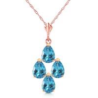 pear cut blue topaz pendant necklace 15ctw in 9ct rose gold