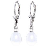 Pearl and Diamond Drop Earrings 8.0ctw in 9ct White Gold