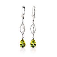 peridot sceptre drop earrings 30ctw in 9ct white gold