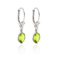 peridot drop earrings 31ctw in 9ct white gold