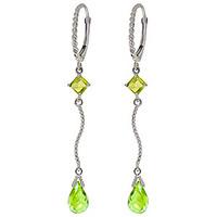 Peridot Twist Drop Earrings 3.5ctw in 9ct White Gold