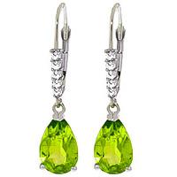 peridot and diamond belle drop earrings 30ctw in 9ct white gold