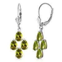 Peridot Drop Earrings 4.5ctw in 9ct White Gold