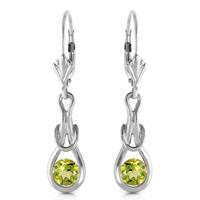 Peridot San Francisco Drop Earrings 1.3ctw in 9ct White Gold