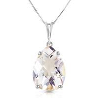 Pear Cut White Topaz Pendant Necklace 5.0ct in 9ct White Gold