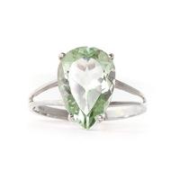 pear cut green amethyst ring 50ct in 9ct white gold