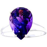 pear cut amethyst ring 50ct in 9ct white gold