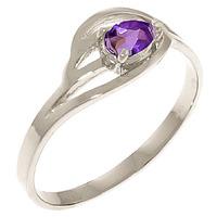 pear cut amethyst ring 03ct in 9ct white gold