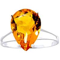 pear cut citrine ring 50ct in 9ct white gold