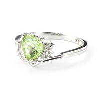 Peridot and Diamond Passion Ring 0.95ct in 9ct White Gold
