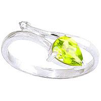 Peridot and Diamond Ring 0.82ct in 9ct White Gold