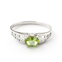 peridot catalan filigree ring 115ct in 9ct white gold