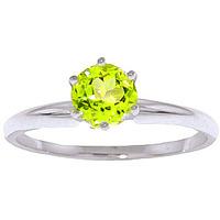 Peridot Crown Solitaire Ring 0.65ct in 9ct White Gold