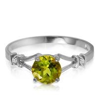 peridot and diamond aspire ring 085ct in 9ct white gold