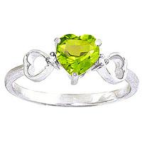 peridot and diamond trinity ring 06ct in 9ct white gold