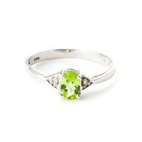 peridot and diamond allure ring 045ct in 9ct white gold