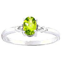 Peridot and Diamond Allure Ring 0.45ct in 9ct White Gold