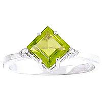 Peridot and Diamond Ring 1.75ct in 9ct White Gold