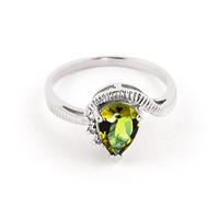 peridot and diamond belle ring 15ct in 9ct white gold