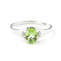 Peridot and Diamond Desire Ring 0.75ct in 9ct White Gold