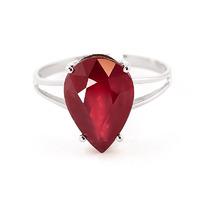 Pear Cut Ruby Ring 5.0ct in 9ct White Gold