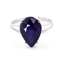 Pear Cut Sapphire Ring 4.65ct in 9ct White Gold