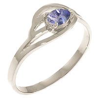 Pear Cut Tanzanite Ring 0.3ct in 9ct White Gold